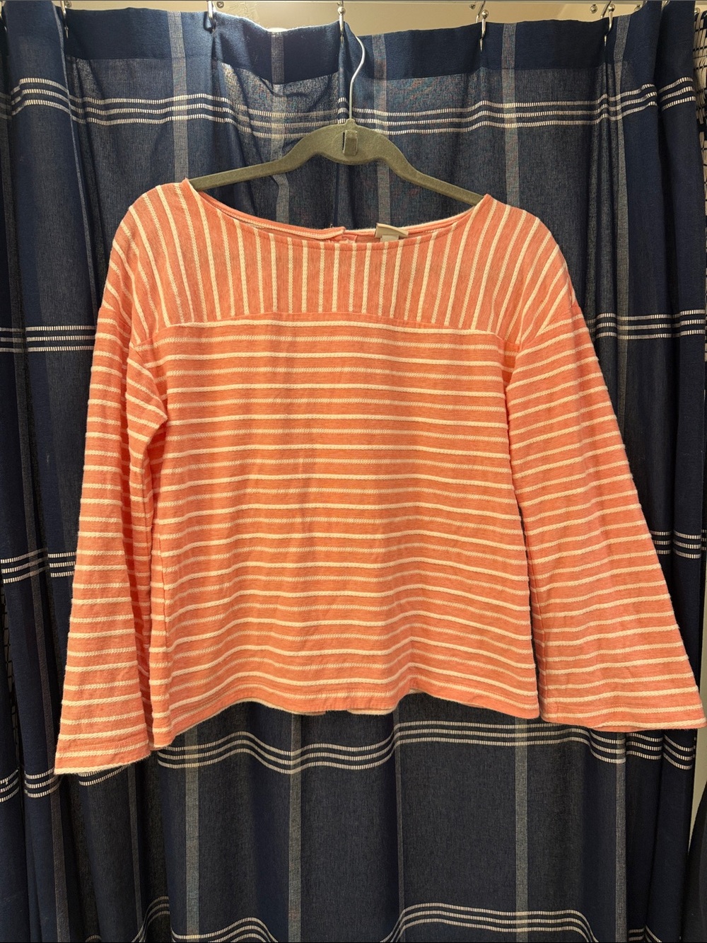a new day Coral and White Striped Long-Sleeve Top